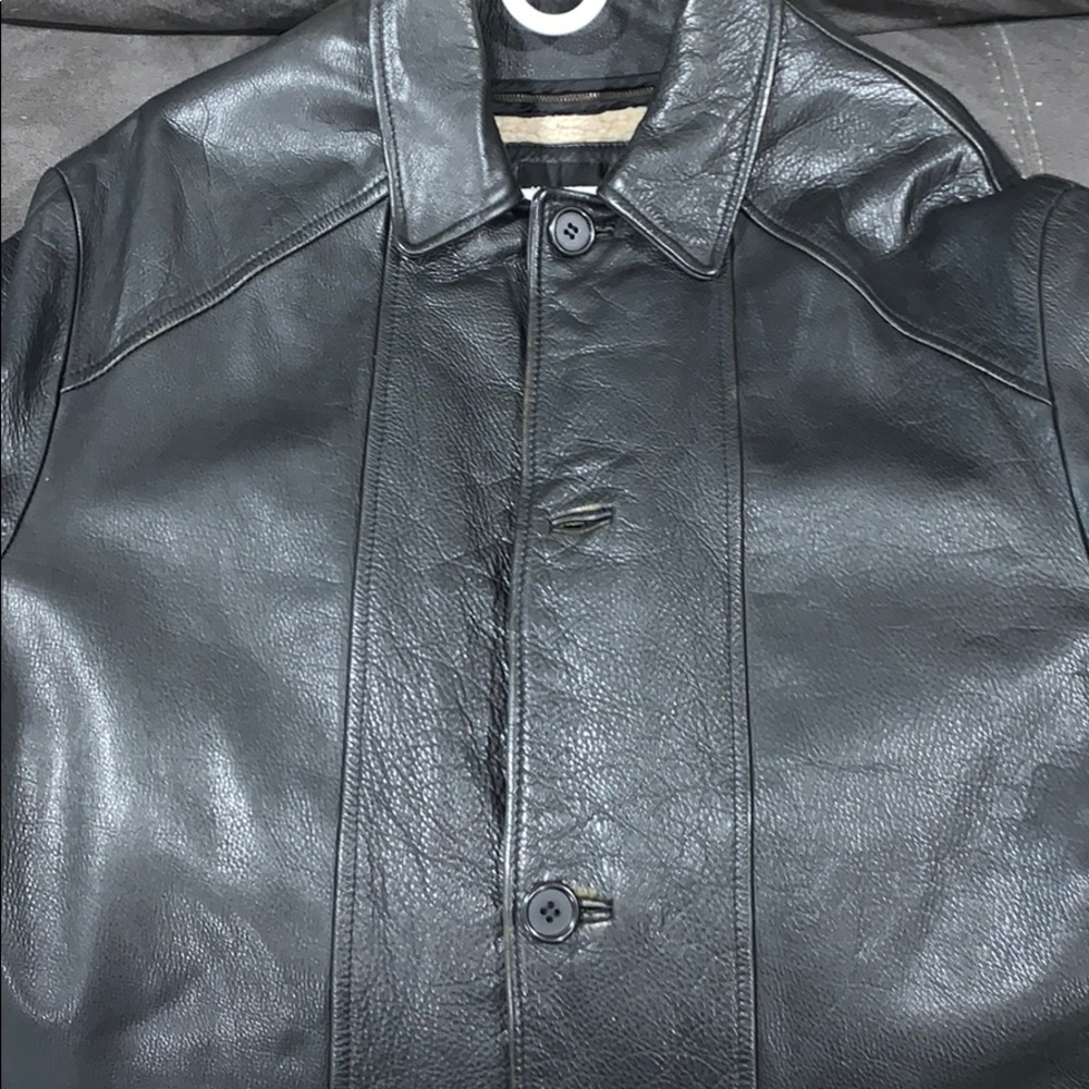 Kenneth Cole Leather Jacket With Wool Lining